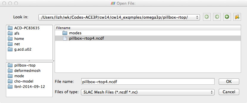 Loading mesh and mode in ParaView