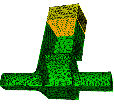 Mesh with the load volume in a separate block