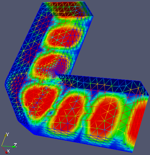 Electric field in the bend at 11.3 GHz