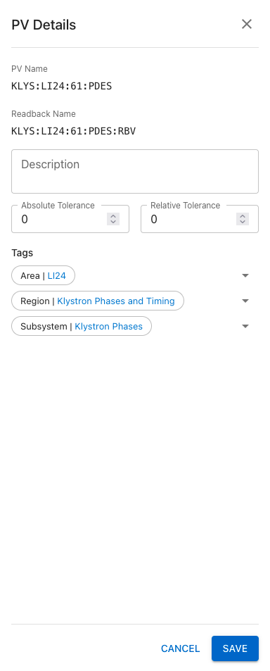 PV Details in admin mode